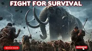 Stone Age Survival: Hunters vs Giant Beast 🪨🔥🦣⚡👣🏹❄️
