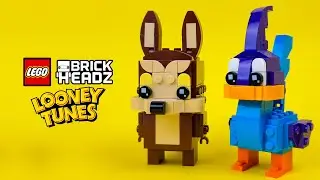 ROAD RUNNER & WILE E. COYOTE: Complete Build | LEGO BrickHeadz #40559 (Stop Motion Time-lapse)