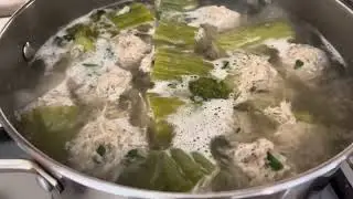 How to make stuffed ground chicken bitter melon 🍲soup