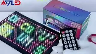 Flexible LED Matrix Panel Screen &ndash; Custom Text, Emojis & Animations via App & Remote!