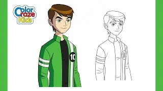 Ben 10 Coloring | Easy Cartoon Art for Kids