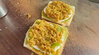 Mumbai Maggi Mayo Cheese Toast Sandwich | Indian Street Food |