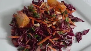 Red Cabbage,Orange &Cashew Salad #salad#Vegetarian