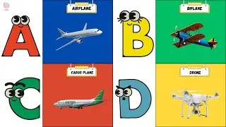 ABC Air Vehicles ✈️ A to Z Flying Machines for Kids | Helicopters, Jets & Planes | UZR Kids