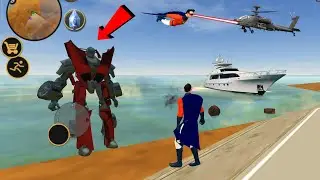 Vegas Crime Simulator(Superhero Fight Robot Car on Sea)Huge Robot Car in River - Android Gameplay HD