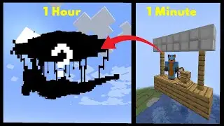 What a cursed Minecraft flying base build battle looks like...