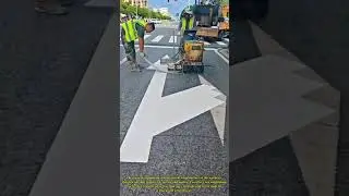 Paint Road Markingsb: The Job Requires Dexterity And Perseverance #workers #job #traffic