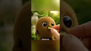🥝 Kiwi Eats Kiwi?! Mini-Snack Moment. Little Kiwito likes it! #cute #asmr #trend #nice #mukbang