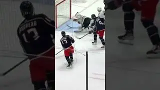 Stalock makes an insane paddle save on Gaudreau