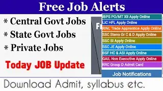 Free Jobs Alert || Latest Notifications || New Jobs ||Download Admit Card