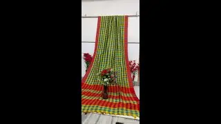 100% Pure Linen Saree Check design | Brand-Miraal