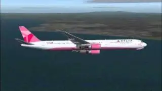 Delta's Pink Plane In Flight From JFK-FCO (FS2004)