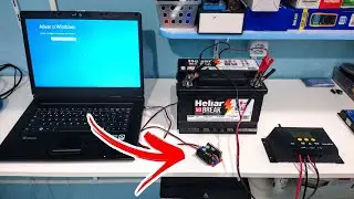 Como ligar um NOTEBOOK direto na BATERIA com energia solar | Step-up