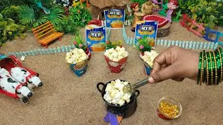 Miniature Popcorn 🍿🍿🍿 Homemade | Act II Popcorn in pan | Butter 🧈 Popcorn #minitinyfoodsofficial