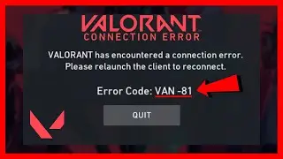 VALORANT Has Encountered a Connection Error Please Relaunch the Client to Reconnect VAN 81