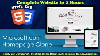 Microsoft Homepage Clone - CSS Grid, Flex & Media Queries | Build a Modern Landing Page Website