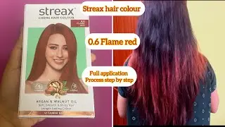 ||Streax Hair Colour &ldquo;0.6 Flame Red&rdquo;..|| How to apply hair colour at home..full review step by step.