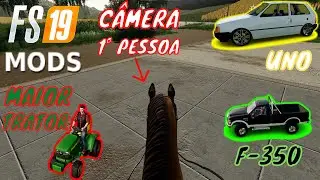C&Acirc;MERA EM 1&ordm; PESSOA, FIAT UNO, TRATOR NOVO E F-350 l Apresentando Mods l Farming Simulator 19