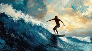 Surf and beach oil paintings,  1 hour 4K TV Wall Art screensaver