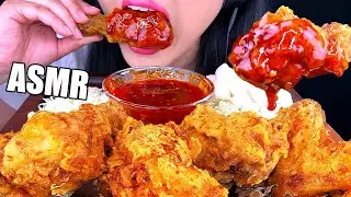 ASMR SPICY FRIED CHICKEN DIPPED in SPICY FIRE SAUCE (NO TALKING) 양념치킨 치킨먹방 EATING SOUNDS | ASMR Phan