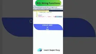 SQL CONCAT_WS Function | SQL Concatenation function | SQL String Functions #sql #sqlserver #shorts