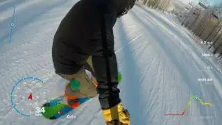 GoPro Hero 5 Black: 40+ MPH Snowboarding GPS Telemtry Run 4K