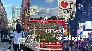 nyc vlog🗽 & first week of college📚 | uni events, times square, soho shopping, cruise