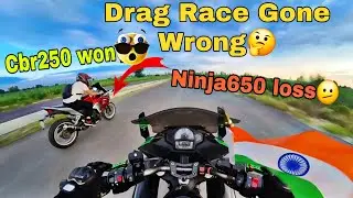 CBR250 vs Ninja 650 😎 | Lightweight vs Heavyweight Drag Race | challenge fun ride daily life #vlog 