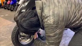 [AF62]Dioの前後ブレーキシューの交換とブレーキ調整を行いました♪ ばいく屋だっく