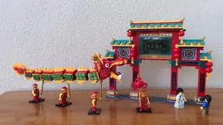 CHINESE NEW YEAR DRAGON DANCE LEGO COMPATIBLE BUILDING BLOCKS 新春中华街舞龙拼装积木（SX7023)
