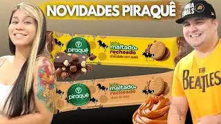 NOVOS PIRAQU&Ecirc; - LEITE MALTADO RECHEADO COM DOCE DE LEITE E CHOCOLATE COM AVEL&Atilde;