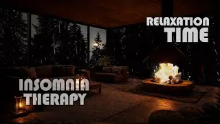 Cozy Villa Night Rain Ambience 🌧️🔥 | Soft Drizzle, Fireplace & Relaxing Night Sounds for Sleep