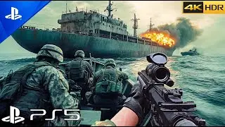ATTACK ON CARGO SHIP CARRYING MISSILES Realistic Ultra Graphics Gameplay Call of Duty 4K60FPS