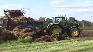 Muck Spreading with 3 - JCB, John Deeres & New Fendt 724