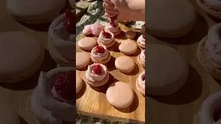 Baking Strawberry Macarons #baking #strawberry #macarons