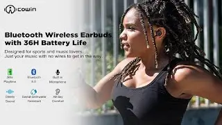 COWIN KY02 Upgraded Wireless Earbuds True Wireless Earbuds Bluetooth Headphones with Microphone Blue