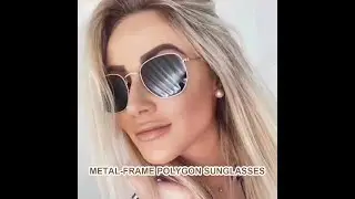 Metal frame Polygon sunglasses