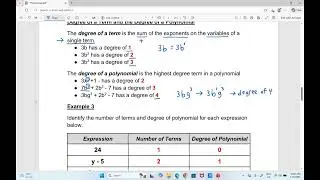 3. Degree of a Term and Polynomial