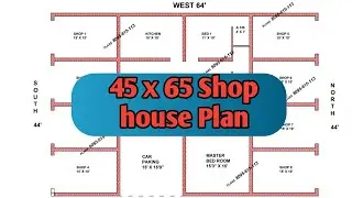 44 by 65 shop with House plan