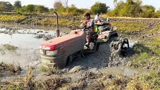 Mahindra tractor stuck in mud Rescued by Kubota tractor | tractor |