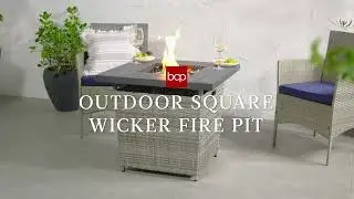 Best Choice Products Outdoor Square Wicker Fire Pit