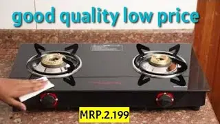Butterfly Smart Glass Top 2 Burner Open Gas Stove (Black), Manual Ignition