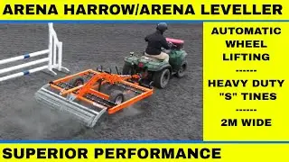 Arena Harrow AH200 with electric lift and tines for arena maintenance