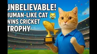 Unbelievable! Human-Like Cat Wins Cricket Trophy 😹🏆