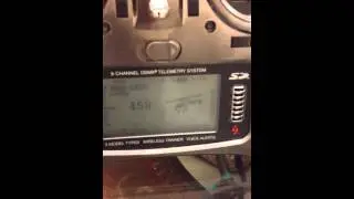 DX9 with Skookum SK540 flybarless system running JR8917HV Servos on cyclic