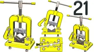 21-Project 47| Clamp-Sided Pipe Vise | SolidWorks Tutorial: final assembly /solution- processes list