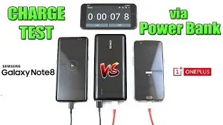 Samsung Note 8 vs OnePlus 5 Battery Charging Test via Power Bank Quick Charge 3.0 [4K]