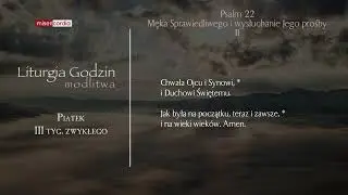 Liturgia Godzin | Modlitwa Południowa | Piątek, III tyg. zwykłego