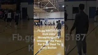 Treyvion Intercept The Pass For Easy Steal To Easy Bucket #Basketball #Steal #Defense #Bucket
