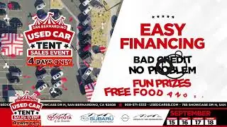San Bernardino Used Car Tent Sales Event   September  (English)